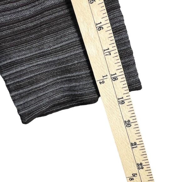 Fusun Cardigan Sweater L Brown Gray Abstract Stripe Merino Wool Open Lagenlook - Picture 10 of 16